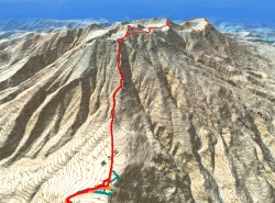 カシバードデ登山ログを3D表示