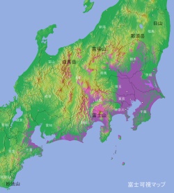 富士山の可視マップ